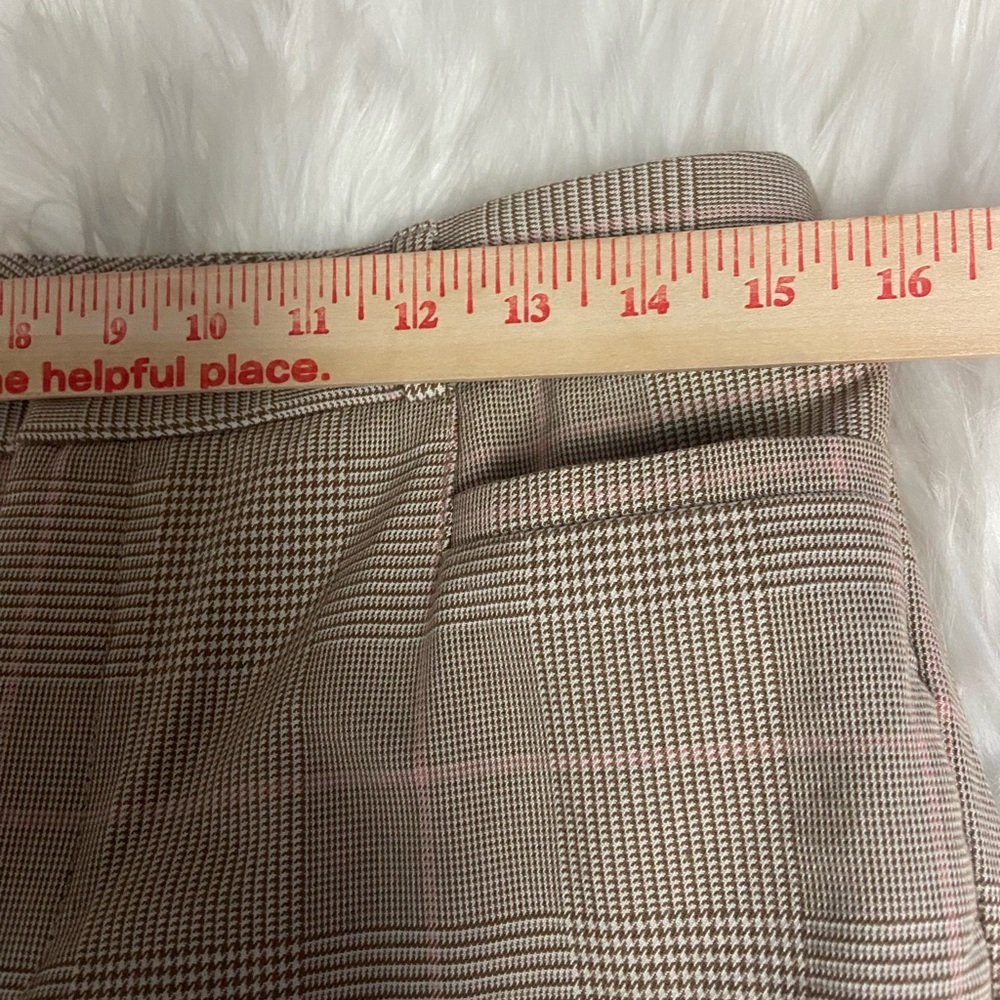 Banana Republic Sloan style Sz 8 Tan/Cream Plaid Women’s Dress Pants - Picture 5 of 9